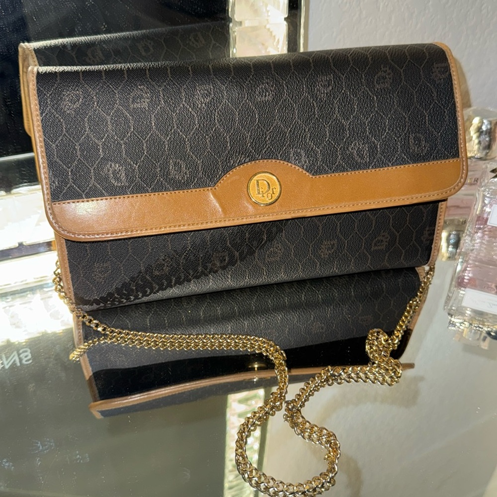 Dior Honeycomb Crossbody Bag with chain